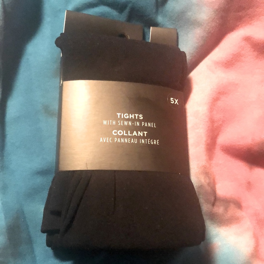 Kate & Leo Black Tights with Sewn-In Panel